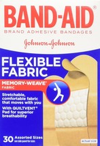 BAND-AID Brand Flexible Fabric Bandages Assorted Sizes, 30 Count - £13.58 GBP