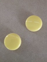 Vintage Mid Century Mod Butter Lemon Yellow Plastic Round Buttons 2.5cm - £8.00 GBP