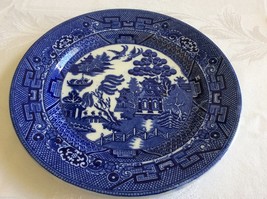 VTG Blue Willow England Allerttons 9.5&quot; dinner plate Transferware - £38.32 GBP