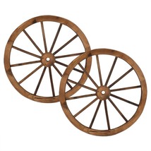 Set Of 2 30&#39;&#39; Decorative Vintage Wood Wagon Wheel Wall Decoration Home Decor - £69.15 GBP