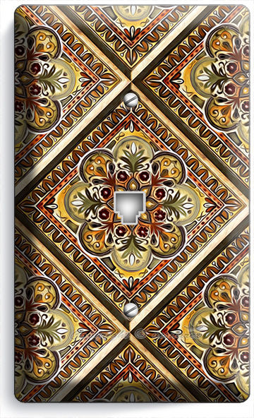 TUSCAN KITCHEN TILE PRINT PHONE JACK TELEPHONE WALL PLATE ART COVER HOME DECOR