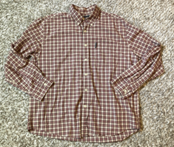 Vintage Abercrombie &amp; Fitch Shirt Mens Large Red Plaid Oxford Button Down Up - £20.81 GBP