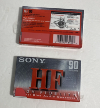 Lot of 2 Sony HF C-90HFC 90 Minute Blank Cassette Tape High Fidelity Normal Bias - $7.14