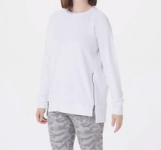 Zuda Z-Knit Tunic Pullover Sweatshirt- White, Medium - £17.84 GBP