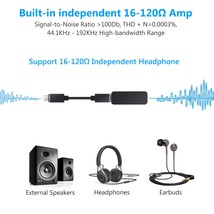 eSYNiC 192kHz USB C to 3.5mm DAC Converter Portable Headphone Amplifier Type C t - £22.97 GBP