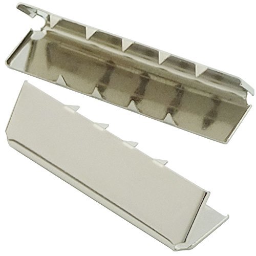 Bluemoona 100 Pcs - 1.5" 38mm Belt Buckle End Tip Nickel For Webbing Tag Bag Pol