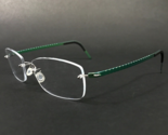 Lindberg Eyeglasses Frames Col. P95 Shiny Green Silver Ribbed Rimless 50... - $243.76