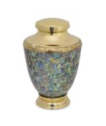Large/Adult 220 Cubic Inch Regal Abalone Brass Funeral Cremation Urn for... - $680.00