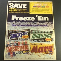 VTG 1983 Milky-Way, Snickers, Mars &amp; 3 Musketeers Chocolate Bars Print Ad Coupon - £14.15 GBP