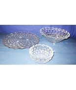 FOSTORIA AMERICAN INDIANA GLASS  3 toed torte sandwich plate &amp; 10&quot; bowl ... - £78.63 GBP