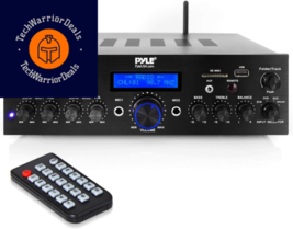 Pyle Wireless Bluetooth Power Amplifier System - 200W Dual Channel Black  - £84.22 GBP