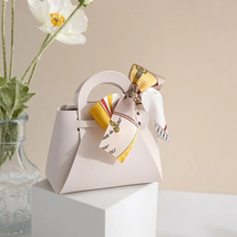 Mini Handbag with Ribbon Creative Foldable PU Leather Kids Princess Hand... - $13.10