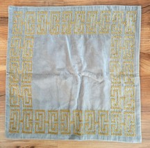 William Sonoma Velvet GREEK KEY Gold Metalic Thread Pillow Cover 22x22 NWOT #292 - £61.79 GBP