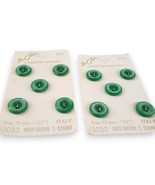 Vintage 10 Green Octagon Bevel Buttons NOS LeChic Italy 1/2&quot; Cards Jade ... - $11.99