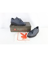 NOS Vintage 90s Playboy Mens Size 8.5 Spell Out Lace Up Leather Shoes Na... - $183.18 CAD