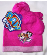 Girls Pink Childs Paw Patrol Winter Hat Mittens Kids Childs Beanie Nicke... - £6.22 GBP