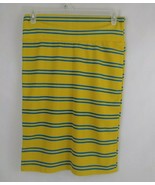 LuLaRoe Cassie Pencil Skirt Yellow With Blue Stripes Size Large - $10.88