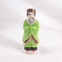 Japan Asian Man Green Jacket Ceramic Figurine Vintage - £12.47 GBP