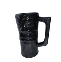 Black Ceramic Tiki Mug Polynesian Barware Retro Cocktail Drink Cup Gloss... - $13.85