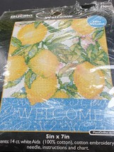 Bucilla Welcome Cross Stitch Pattern Chart Lemons Andrea Tachiera - £15.12 GBP
