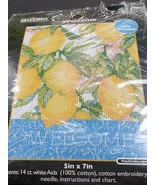 Bucilla Welcome Cross Stitch Pattern Chart Lemons Andrea Tachiera - £14.93 GBP