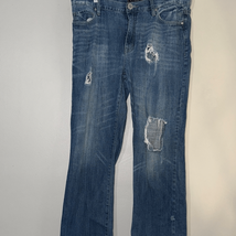 Guess Blue Distressed Regular Straight Fit Jeans 36 x 32 - $295.52 MXN