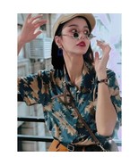 Women&#39;s Fashion Casual Loose Short Sleeve Shirt New Summer Retro Hong Ko... - €26,04 EUR+