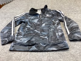 Adidas Gray striped Zip Up light jacket SIZE 5-6 years pockets - £7.77 GBP