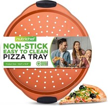 NutriChef 14&quot; Nonstick Pizza Tray - Round Carbon Steel Pan - £12.04 GBP