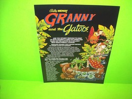 GRANNY And The GATORS Original 1983 Pinball Machine Flyer Vintage Retro Artwork  - £17.40 GBP