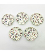 Vintage Tominaga Floral Chintz Green Trim Shell Shape Plates Set of 5 Pl... - $643.20 MXN