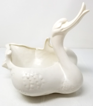 Swan Planter Hull USA Creamware Art Pottery MCM 1950s White Large - $18.95