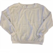 Xhilaration Womens Faux Fur Soft Long Sleeve White Sweater, Size Medium - £7.96 GBP