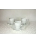 Richard Ginori Italy BIANCO WHITE Embossed Porcelain Demitasse Cups &amp; Sa... - $35.63