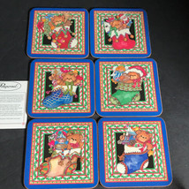Pimpernel Christmas drink coasters teddy Bears - $20.78