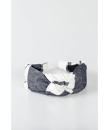 Linen Knot Headband Slate Blue White - £12.43 GBP