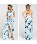 Show Me Your Mumu S Maxi Dress Heather Halter Floral Blue Small NWOT - £86.63 GBP