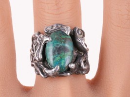 sz8.5 Vintage Sterling ring chrysocolla - £155.30 GBP