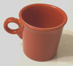 Fiesta Orange HLC USA Vintage 80s Stoneware Tea Coffee O Ring Handle Mug 3.5&quot; - £7.51 GBP