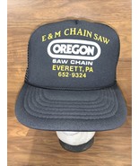 Vintage Oregon Saw Chain Mesh Snapback Trucker Hat E&amp;M Chain Saw Made In... - $19.00