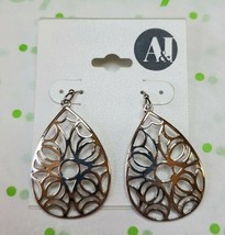 A &amp; I Women&#39;s Silver Tone Filigree Teardrop Dangle French Wire Earrings New - $10.69