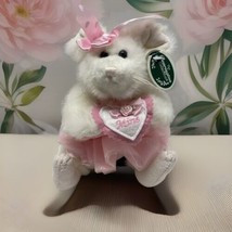 Bearington Bear Plush Betty Be Mine Holding Be Mine Heart Mouse Pink Tutu Tag - £10.01 GBP