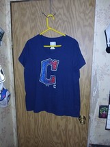 Majestic Cleveland Guardians T-Shirt Womens Size 2XL Blue V-Neck C Logo ... - $14.52