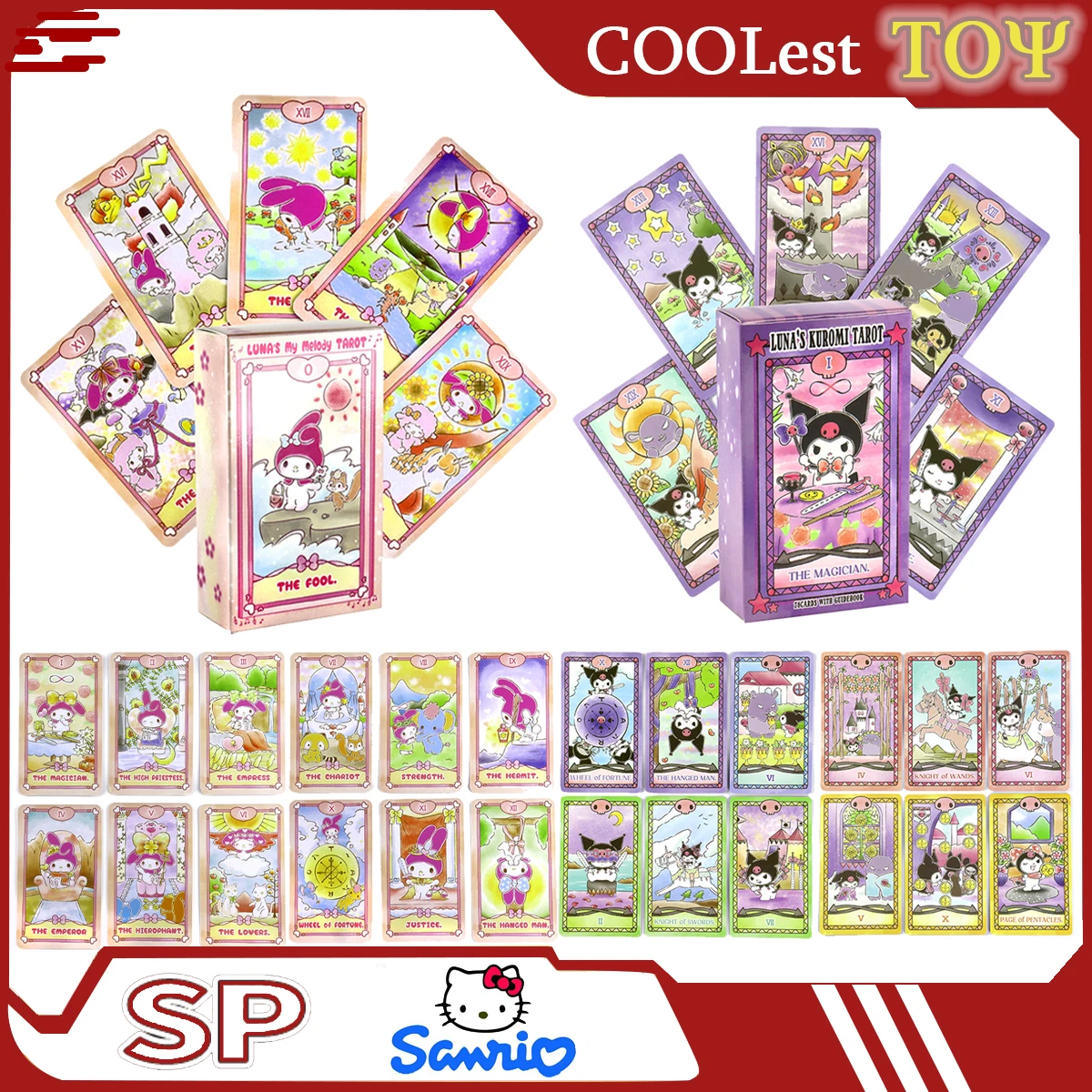 2024 Kuromi Melody Tarot Deck Card Hello Kitty Sanrio 78 Cards Board Game Deck - £14.44 GBP+