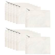 12-Pack Bulk Blank Canvas Zipper Pouch Set With Zipper For Cosmetic &amp; Diy Crafts - £19.04 GBP
