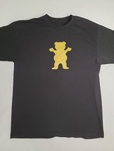 Grizzly Grip Tape Skater Bear Unisex Size L T Shirt Black With Gold Bear Logo - £19.36 GBP