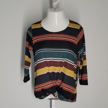 Above and Beyond Super Cute Shirt ~ Sz S ~ 3/4 Sleeve ~ Orange, Green, Y... - £13.16 GBP