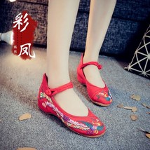 Spring Summer Woman Flat Shoes Vintage Flowers Embroidery Shoes Women Chinese Ol - £30.31 GBP
