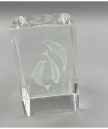 Figurines Three Dolphin Swimming Paperweight Glass 3 x 2 x 2  Inches - £10.91 GBP