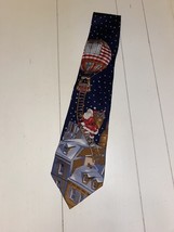 Vintage American Traditions Santa Hot Air Balloon Christmas Italian Silk... - $14.95